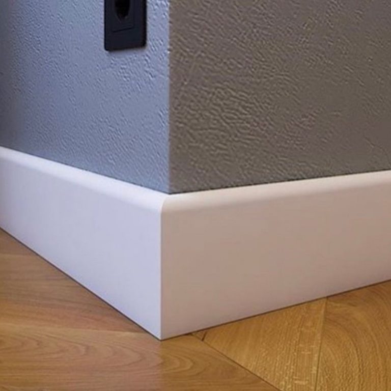 Gülhane Saten Beyaz PVC Süpürgelik 8 cm, 10 cm Geniş Be